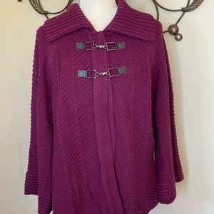 JM Collection Purple 3/4 sleeve sweater